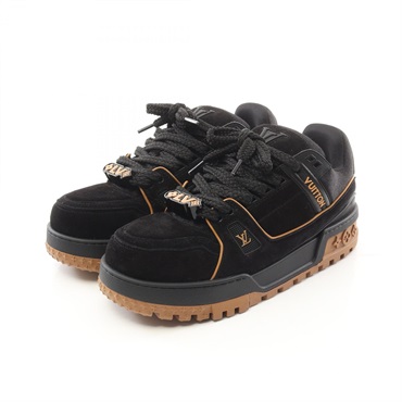 LOUIS VUITTON LV Trainer Line Maxi sneakers shoes #8 VL0233 Suede Fabric black