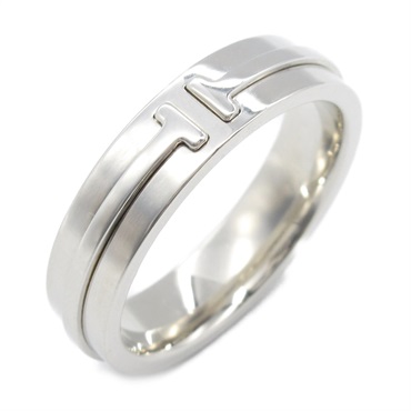 TIFFANY＆CO T-Toe Narrow Ring 18KWG White Gold Used women US size 9.5