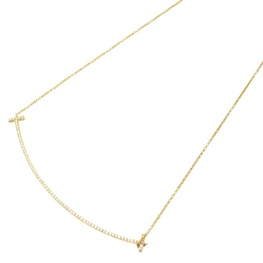 TIFFANY＆CO T Smile Large Diamond Necklace 18KYG Yellow Gold Used women