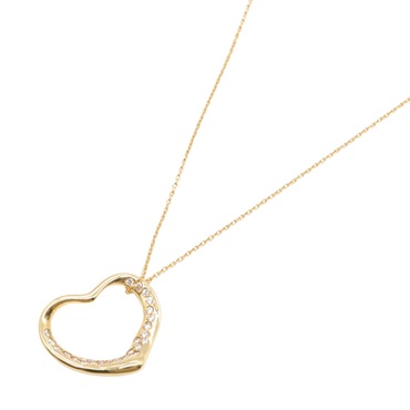 TIFFANY＆CO Open Heart Diamond Necklace 18KYG Yellow Gold Used women