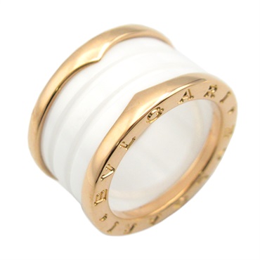 BVLGARI B-zero1 ceramic Ring 18KPG Pink Rose Gold Used Unisex US size 5.25 #50