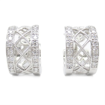 MIKIMOTO Diamond Earring 18KWG White Gold Used women