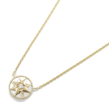 Dior Rose Devane Mother of Pearl Diamond Necklace 18KYG Yellow Gold Used women