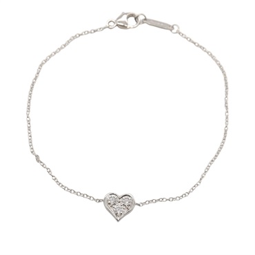 TIFFANY＆CO Sentimental Heart 3P Diamond Bracelet Pt950 Platinum Used Women