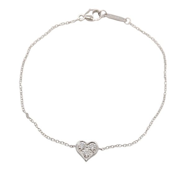 TIFFANY＆CO Sentimental Heart 3P Diamond Bracelet Pt950 Platinum Used Women