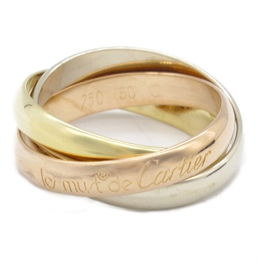 CARTIER Trinity Ring 18KYG 18KPG 18KWG Three gold used US size 5.25 #50 women