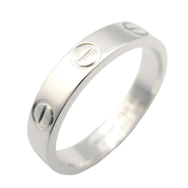 CARTIER Mini Love Ring 18kWG White Gold Used unisex US size 5.25 #50