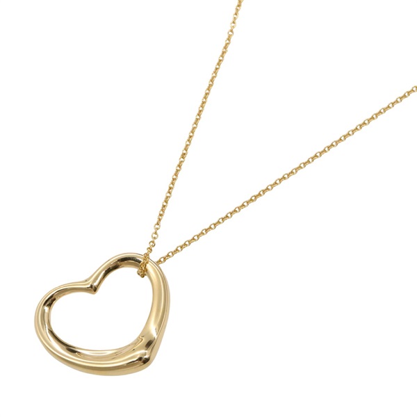 TIFFANY＆CO Open Heart Necklace Pendant 18KYG Yellow Gold Used women