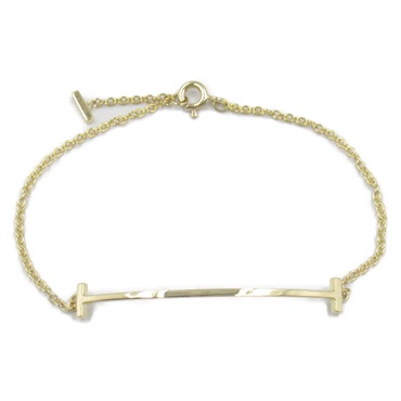 TIFFANY＆CO T Smile Small Bracelet 18KYG Yellow Gold Used Women