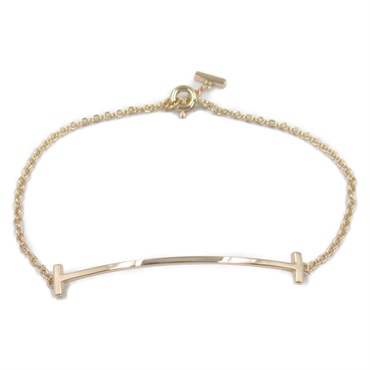 TIFFANY＆CO T Smile Small Bracelet 18KPG Pink Rose Gold Used Women