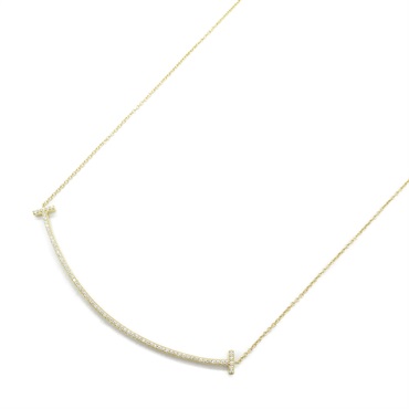 TIFFANY＆CO T Smile Large Diamond Necklace 18KYG Yellow Gold Used women