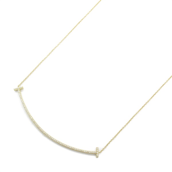TIFFANY＆CO T Smile Large Diamond Necklace 18KYG Yellow Gold Used women