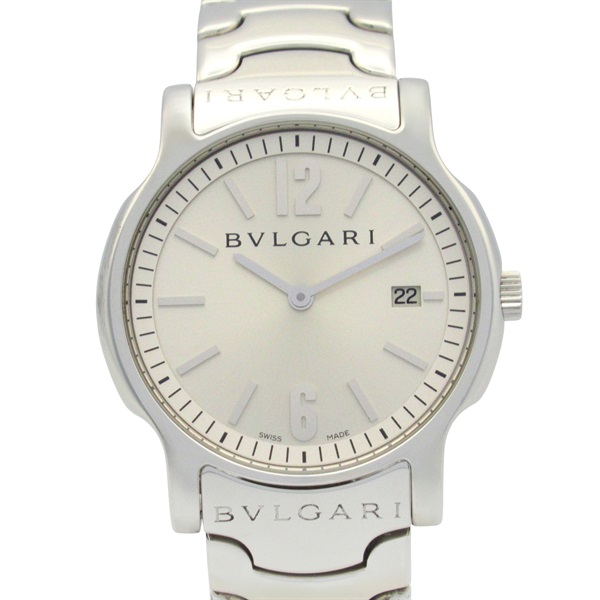 BVLGARI Solo tempo Wrist Watch ST35S Quartz Stainless Steel Used mens