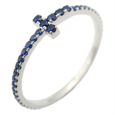 TIFFANY＆CO T-wire blue sapphire Ring 18KWG White Gold Used women US size 8