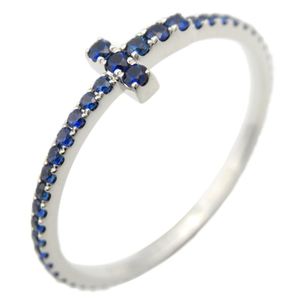 TIFFANY＆CO T-wire blue sapphire Ring 18KWG White Gold Used women US size 8