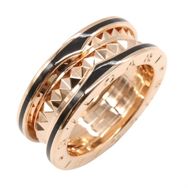BVLGARI B-zero1 Lock Ring Ceramic 18KPG Pink Rose Gold Used Unisex US size 6.5