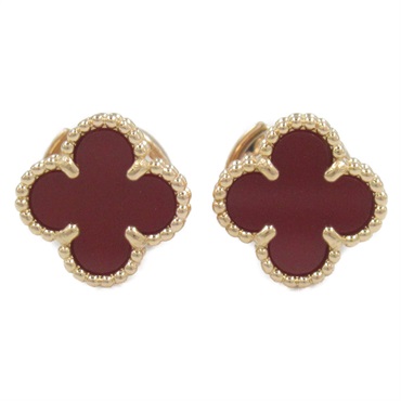 Van Cleef & Arpels Sweet Alhambra Carnelian Pierced earrings 18KPG gold Used