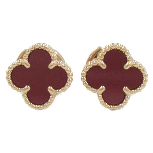Van Cleef & Arpels Sweet Alhambra Carnelian Pierced earrings 18KPG gold Used