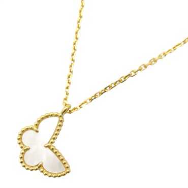 Van Cleef & Arpels Sweet Alhambra Papillon Necklace 18KYG Gold MOP white Used