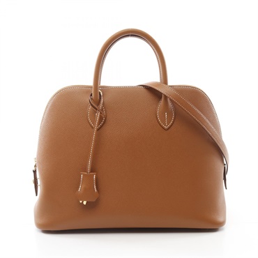 HERMES Bolide 1923 30 2way Hand shoulder bag B Epsom Gold Used GHW