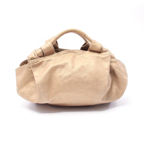 LOEWE Nappa Aire Handbag leather Gold Used Women
