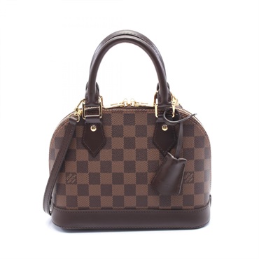 LOUIS VUITTON Alma BB 2way Handbag N41221 Damier canvas Brown Ebene Used Women