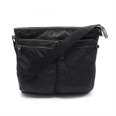PRADA Shoulder Bag crossbody Nylon leather Black Used mens