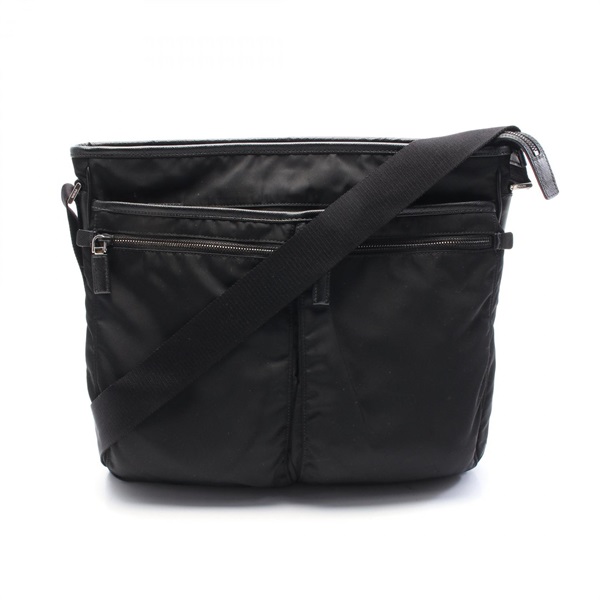 PRADA Shoulder Bag crossbody Nylon leather Black Used mens