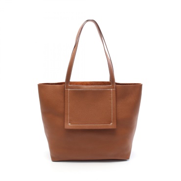 HERMES Cabas serie 46 Tote Hand Bag Clemence leather Brown Gold Used Women Z