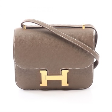 HERMES Constance 3 mini Shoulder Bag W 083905CC Epsom Etoupe Grey GHW