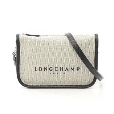 Longchamp Essential S Crossbody Shoulder Bag 1030 Fabric leather Beige Black NEW