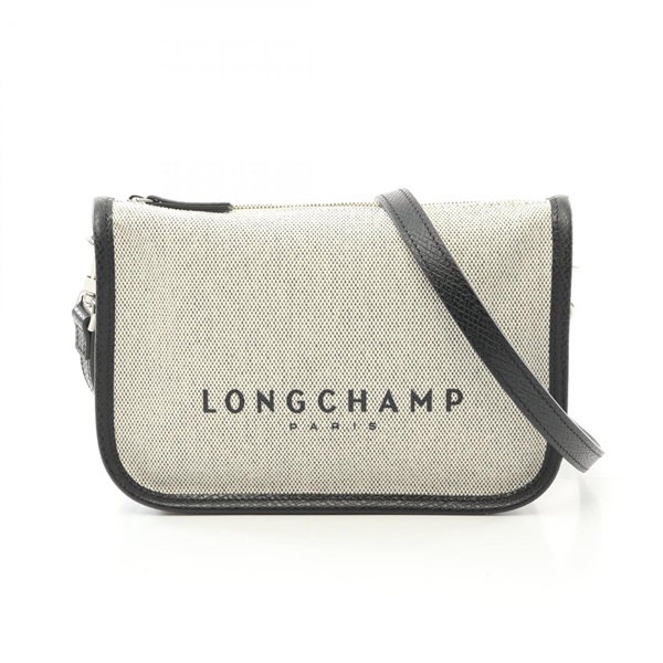 Longchamp Essential S Crossbody Shoulder Bag 1030 Fabric leather Beige Black NEW