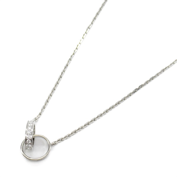 CARTIER Baby Love Necklace Diamond Pendant 18KWG White Gold Used women