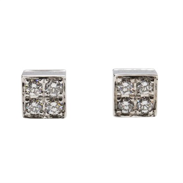 BVLGARI Lucia Pierced earrings Diamond 18KWG White Gold Used women