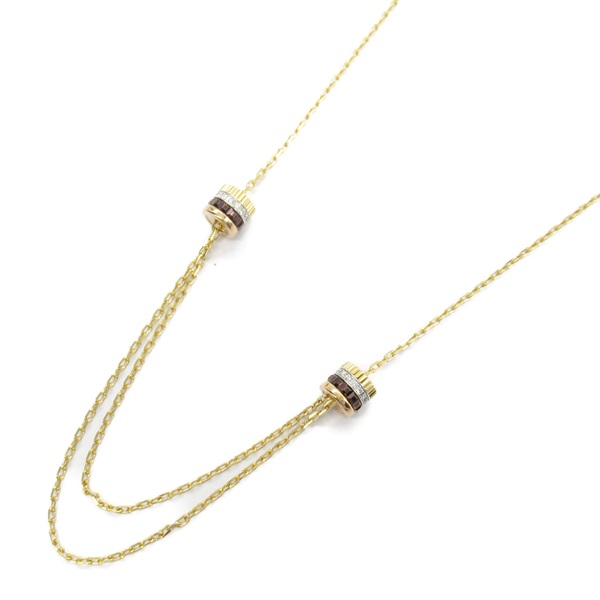 Boucheron Quatre Classic Necklace Diamond 18KYG 18KPG Three gold Used women