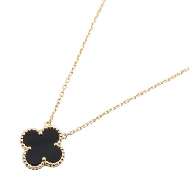 Van Cleef & Arpels Vintage Alhambra Necklace 18KYG Yellow Gold Onyx Black Used