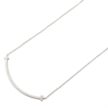 TIFFANY＆CO T Smile Small Necklace Diamond 18KWG White Gold Used women