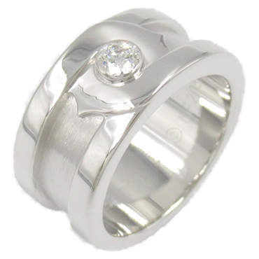 CARTIER 2C Fortune 88 Ring 1P Diamond 18KWG Gold Used US size 5.5 women #50