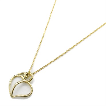 TIFFANY＆CO Leaf Heart Necklace Pendant 18KYG Yellow Gold Used women