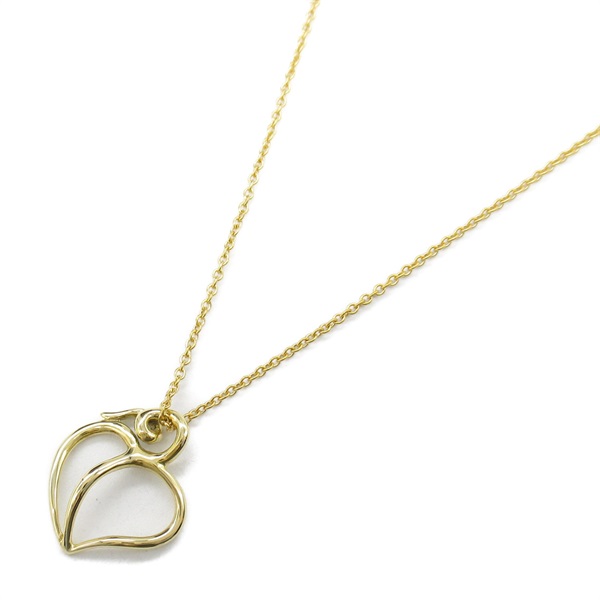 TIFFANY＆CO Leaf Heart Necklace Pendant 18KYG Yellow Gold Used women