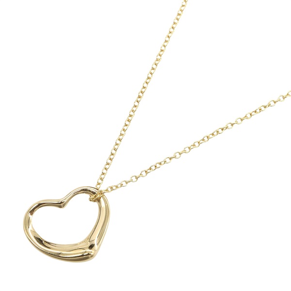 TIFFANY＆CO Open Heart Necklace Pendant 18KYG Yellow Gold Used women
