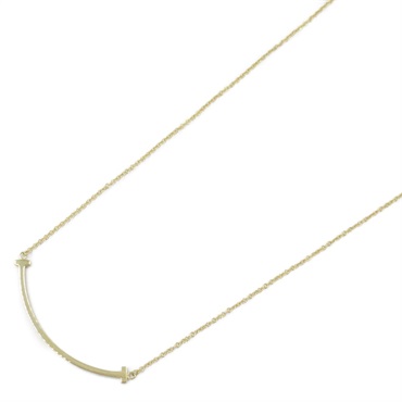 TIFFANY＆CO T Smile Small Necklace Pendant 18KYG Yellow Gold Used women