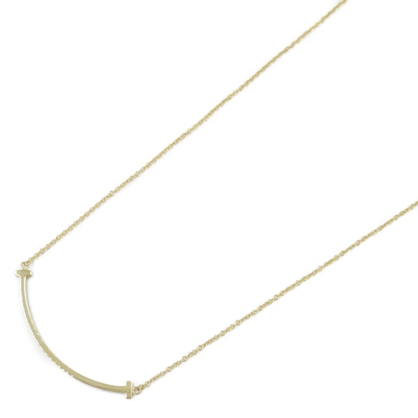 TIFFANY＆CO T Smile Small Necklace Pendant 18KYG Yellow Gold Used women