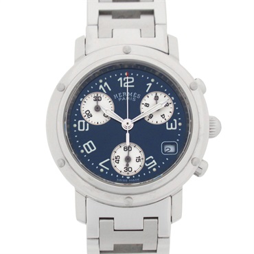 HERMES Clipper chrono Wrist Watch CL1.310 Quartz Stainless Steel Used Women