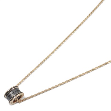 BVLGARI B-zero1 Necklace Ceramic 18KPG Pink Rose Gold Black Used unisex Pendant