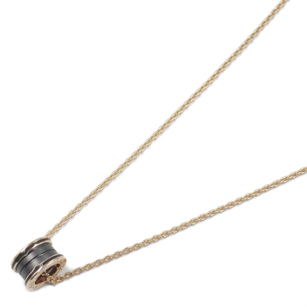 BVLGARI B-zero1 Necklace Ceramic 18KPG Pink Rose Gold Black Used unisex Pendant