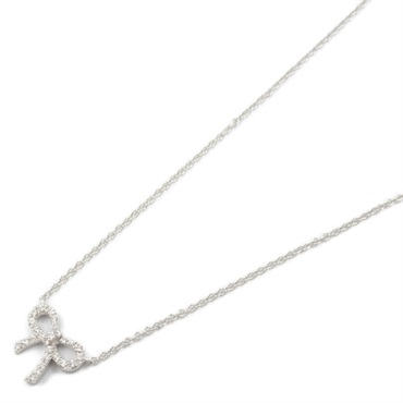 TIFFANY＆CO Bow Necklace Pendant Diamond 18KWG White Gold Used women