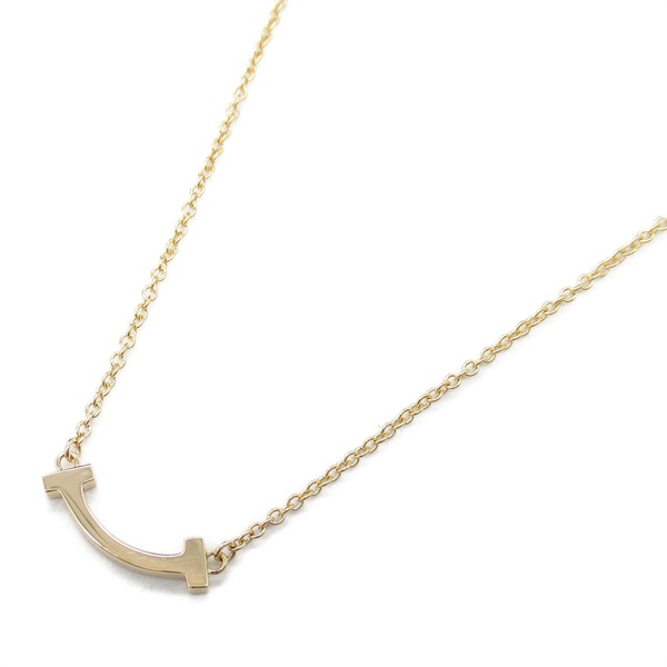 TIFFANY＆CO T Smile Mini Necklace Pendant 18KPG Pink Rose Gold Used women