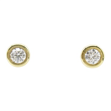 TIFFANY＆CO By the Yard Pierced earrings Diamond 18KYG Yellow Gold Used women