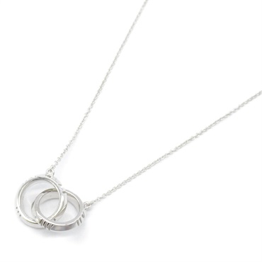 TIFFANY＆CO Double Circle Necklace Pendant 18KWG White Gold Used women